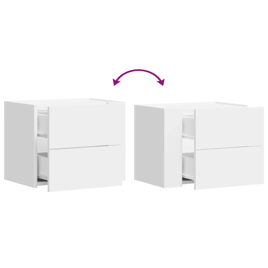 White Wall-Mounted Bedside Cabinet - Space-Saving 45x30x35 cm