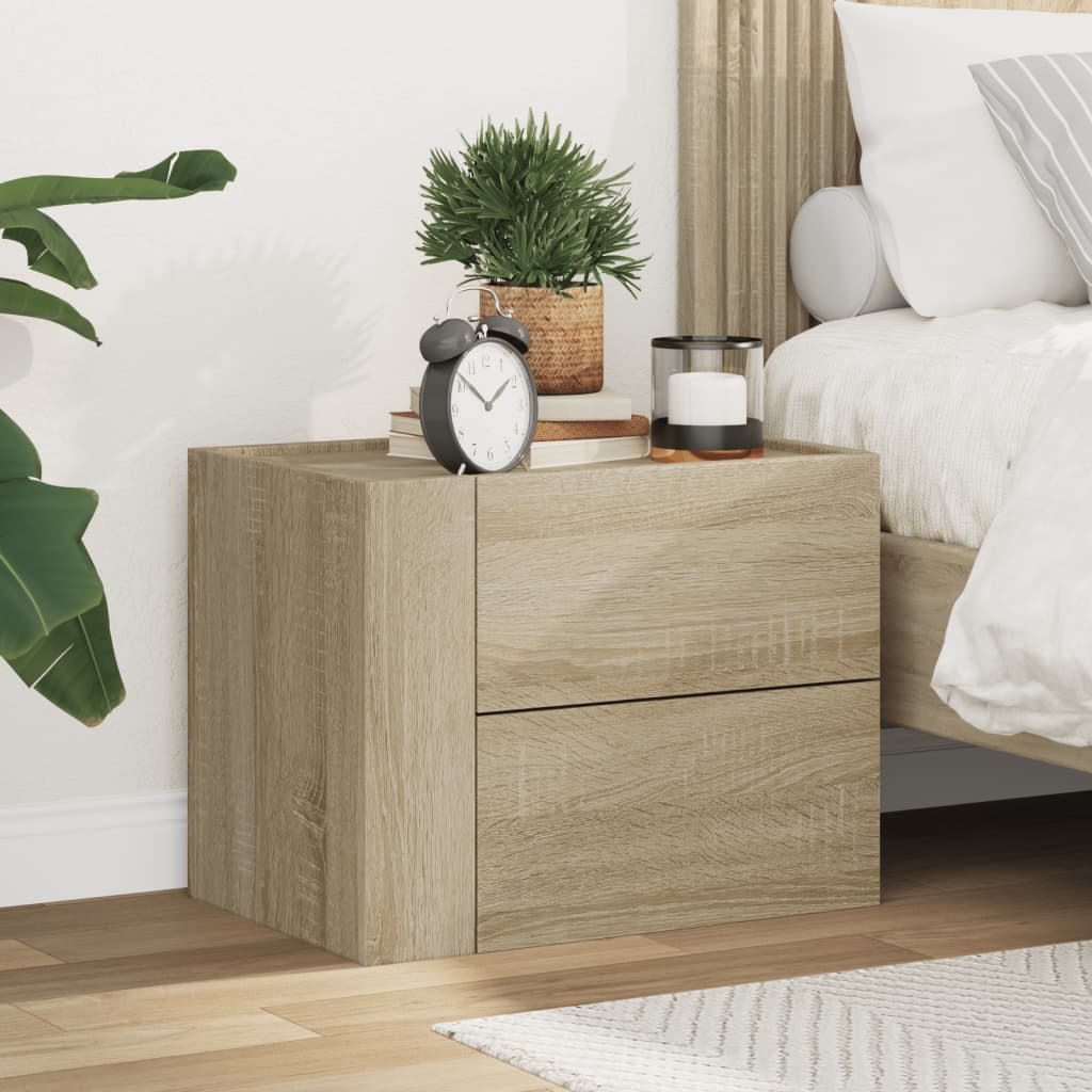 Sonoma Oak Wall-Mounted Bedside Cabinet 45x30x35 cm, Stylish Storage