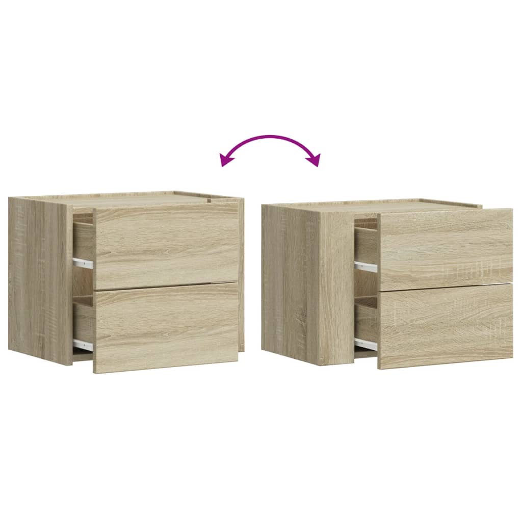 Sonoma Oak Wall-Mounted Bedside Cabinet 45x30x35 cm, Stylish Storage