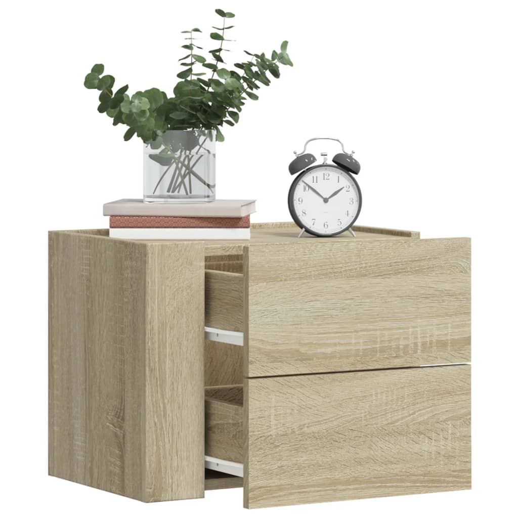 Sonoma Oak Wall-Mounted Bedside Cabinet 45x30x35 cm, Stylish Storage