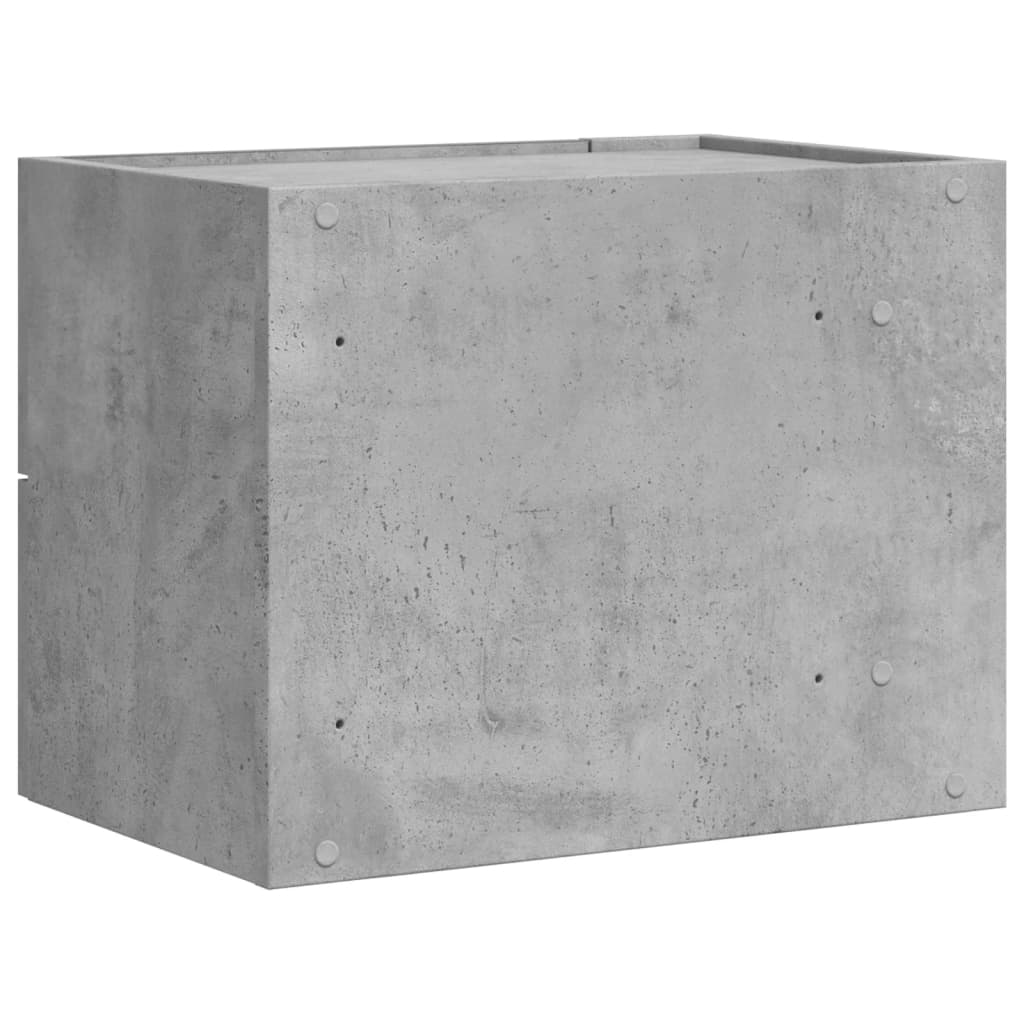 Concrete Grey Wall-Mounted Bedside Cabinets Set of 2 - 45x30x35 cm
