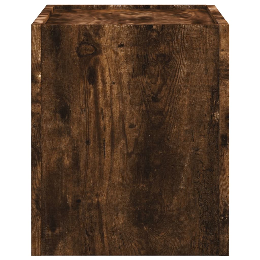 Smoked Oak Wall-Mounted Bedside Cabinets, 2 Pack, 45x30x35 cm