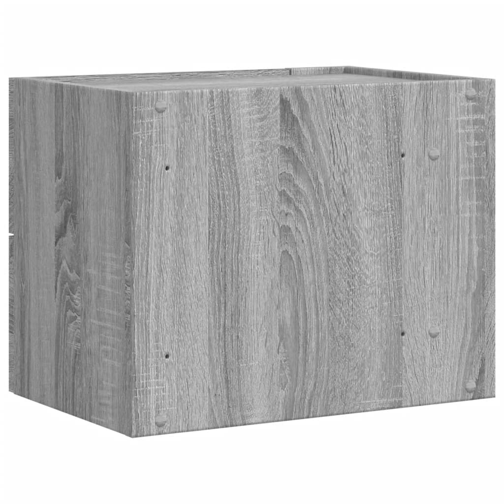 Set of 2 Grey Sonoma Wall-Mounted Bedside Cabinets, 45x30x35 cm