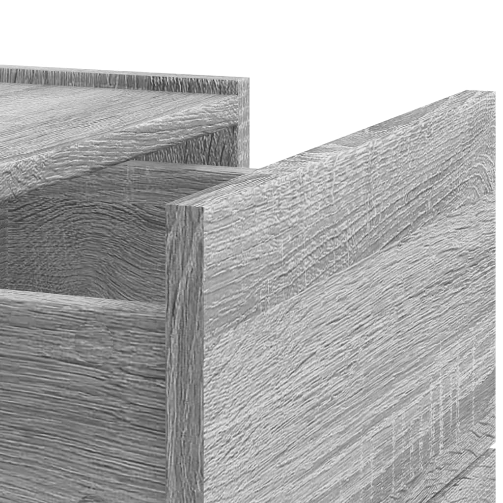 Set of 2 Grey Sonoma Wall-Mounted Bedside Cabinets, 45x30x35 cm