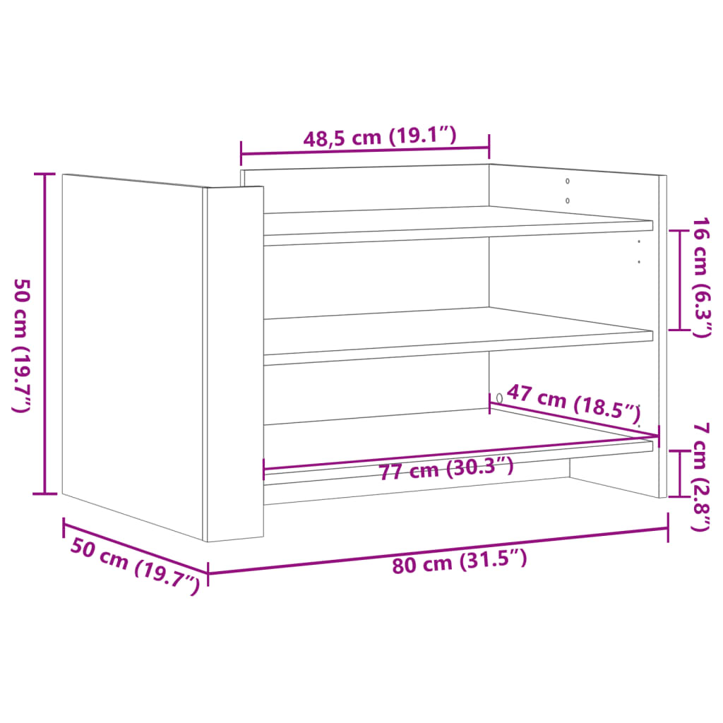 Coffee Table Grey Sonoma 80x50x50 cm Engineered Wood
