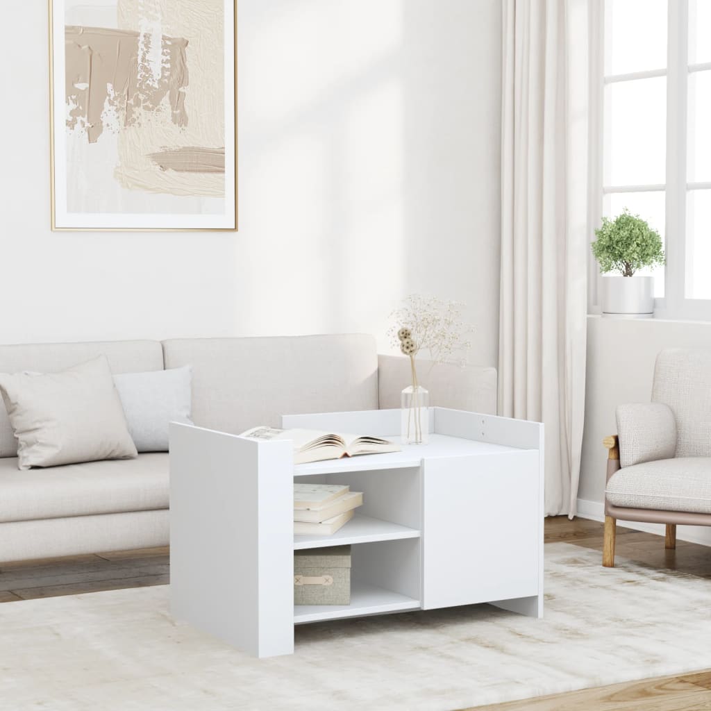 Coffee Table White 80x50x50 cm Engineered Wood