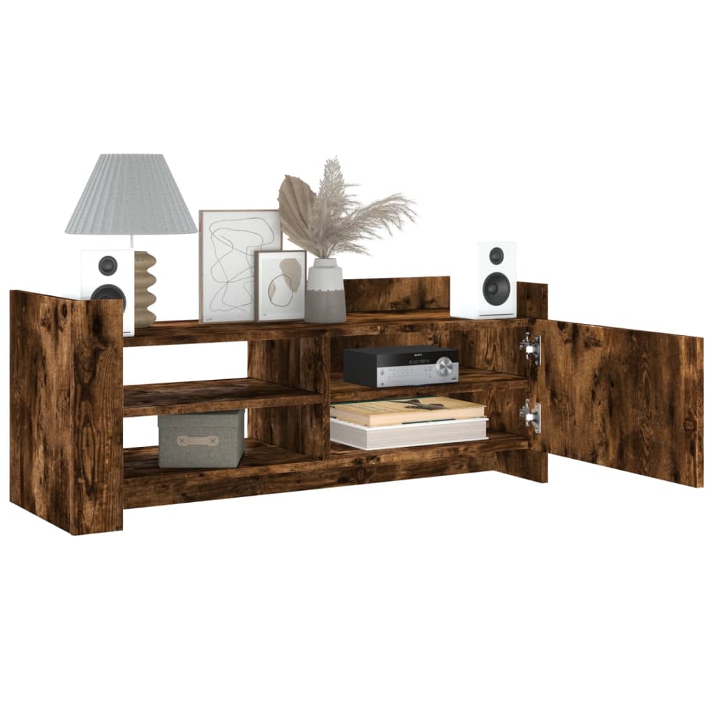 TV Cabinet Smoked Oak 100x35x40 cm Engineered Wood