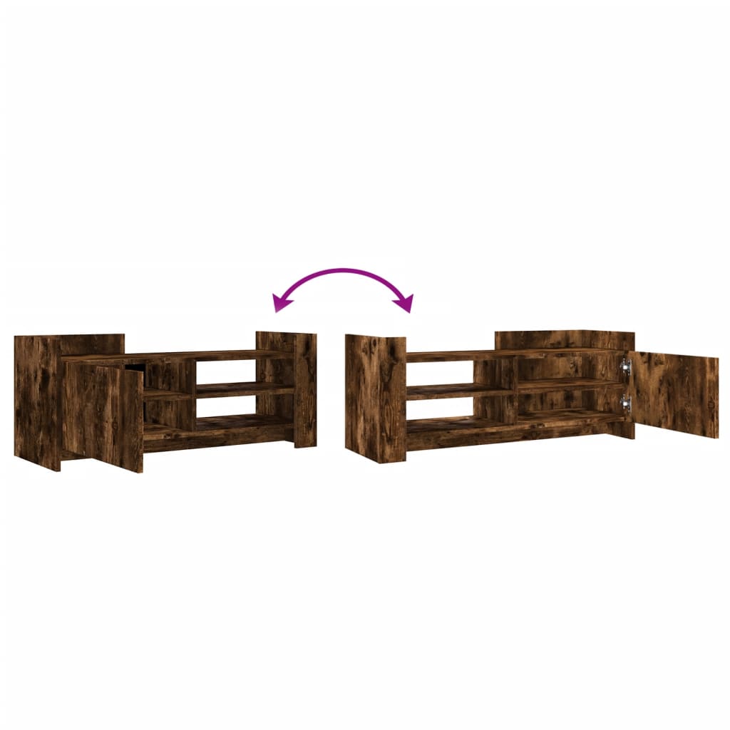 TV Cabinet Smoked Oak 100x35x40 cm Engineered Wood