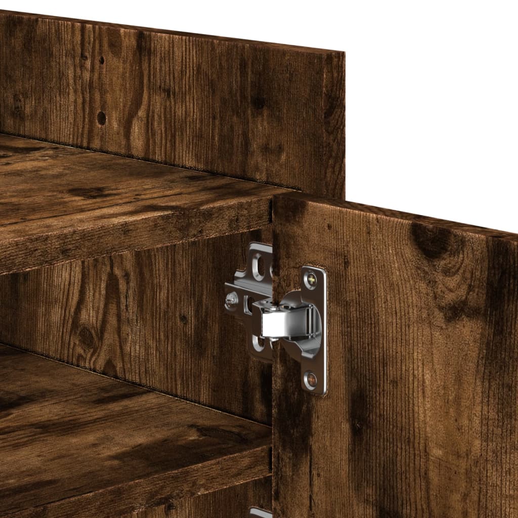 TV Cabinet Smoked Oak 100x35x40 cm Engineered Wood