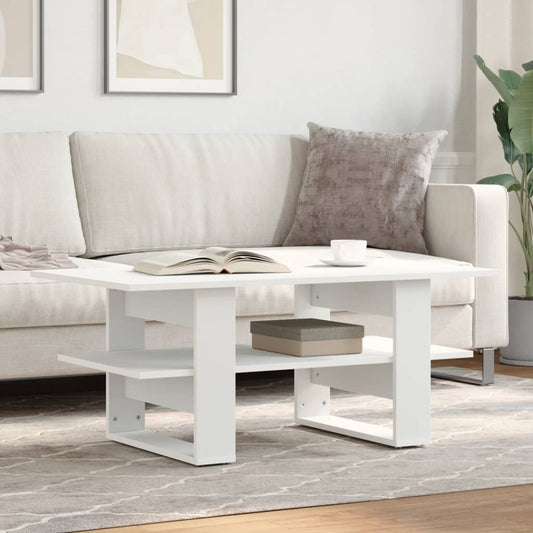 Coffee Table White 102x55x42 cm Engineered Wood