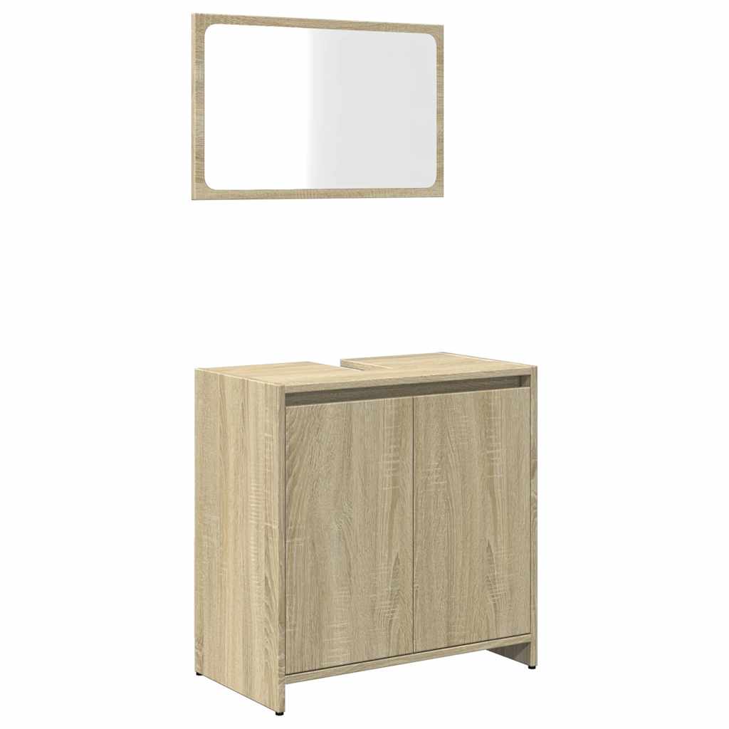 Sonoma Oak Bathroom Furniture Set in Engineered Wood