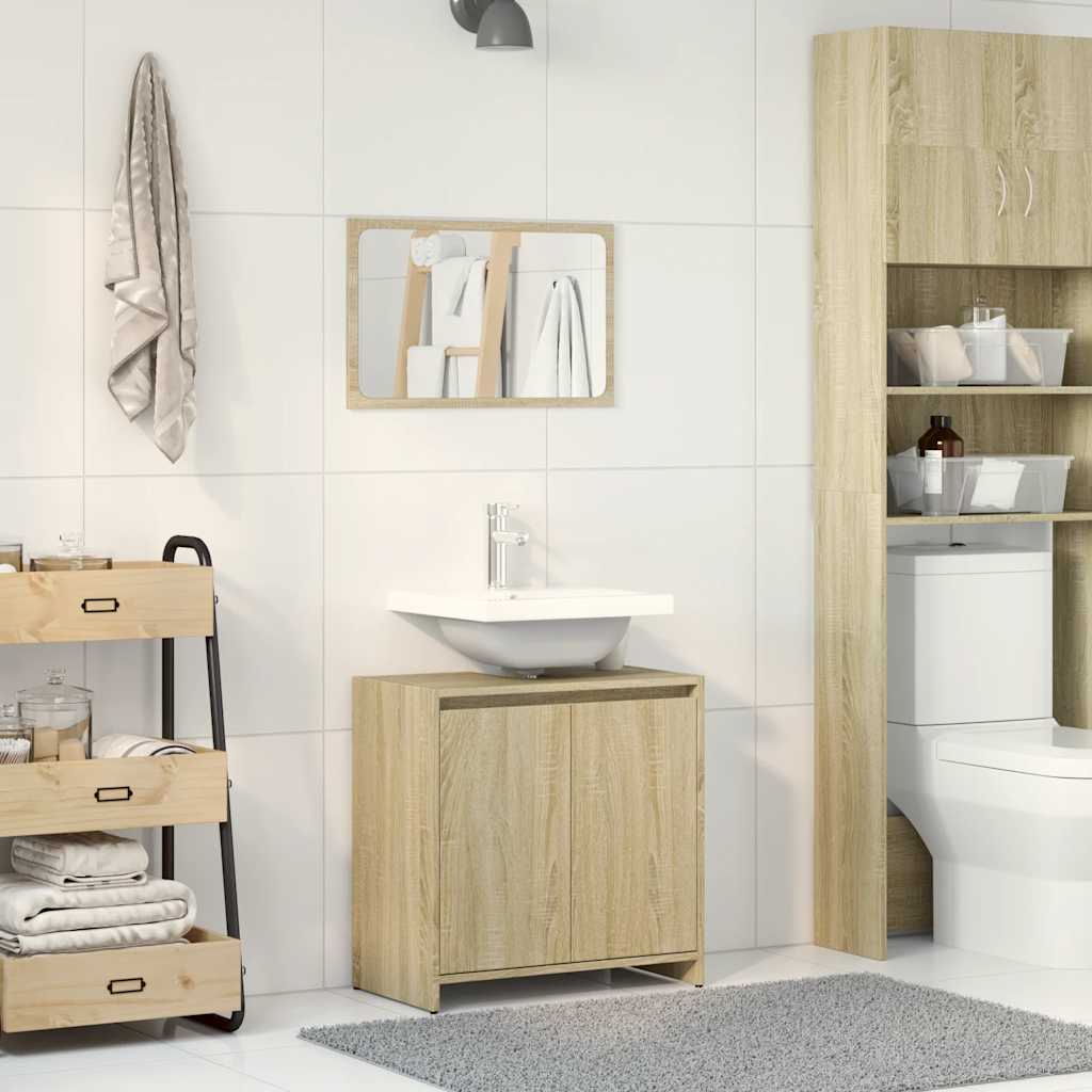 Sonoma Oak Bathroom Furniture Set in Engineered Wood