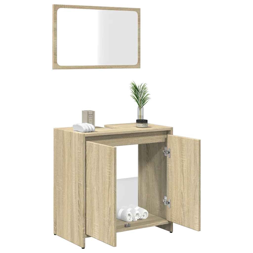 Sonoma Oak Bathroom Furniture Set in Engineered Wood