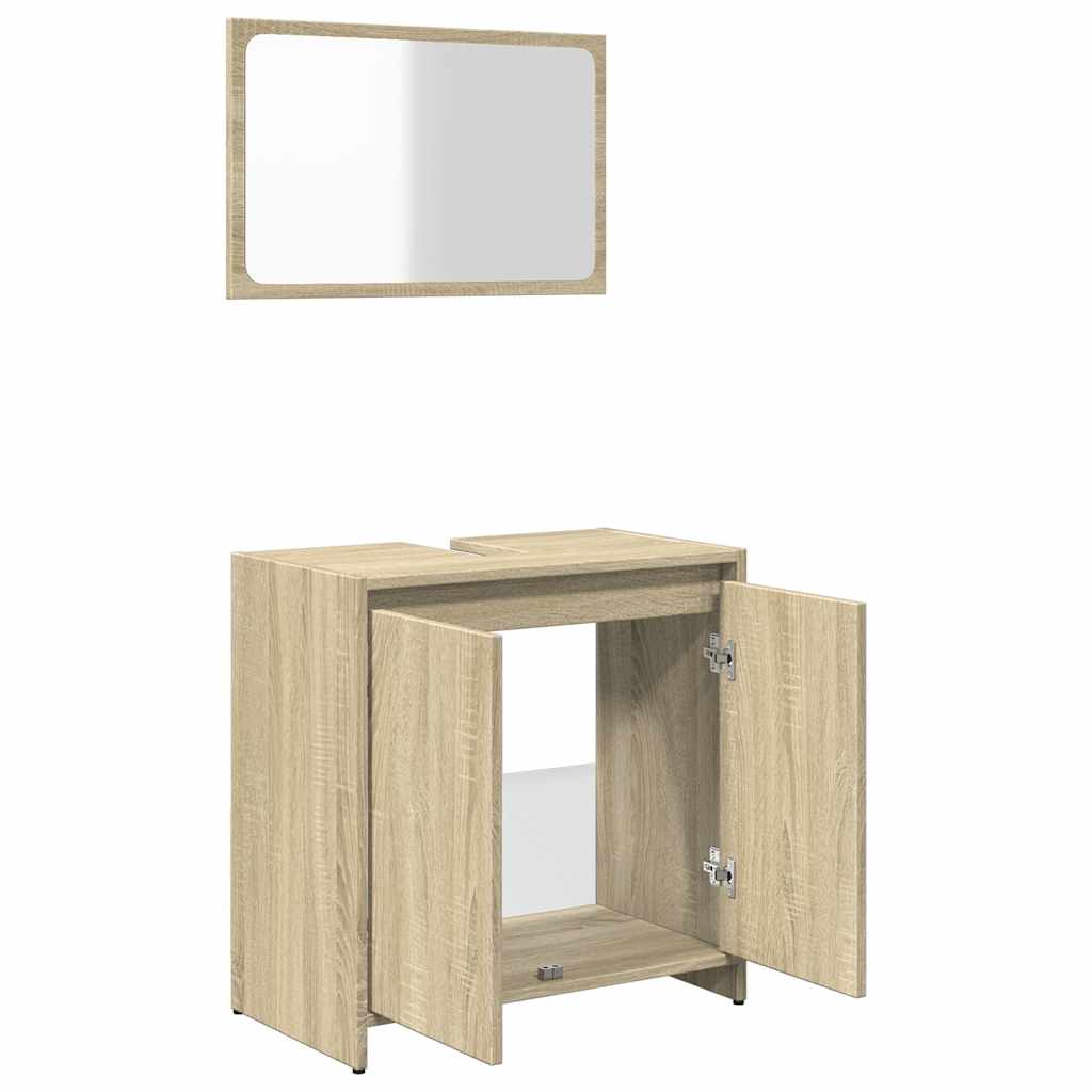 Sonoma Oak Bathroom Furniture Set in Engineered Wood