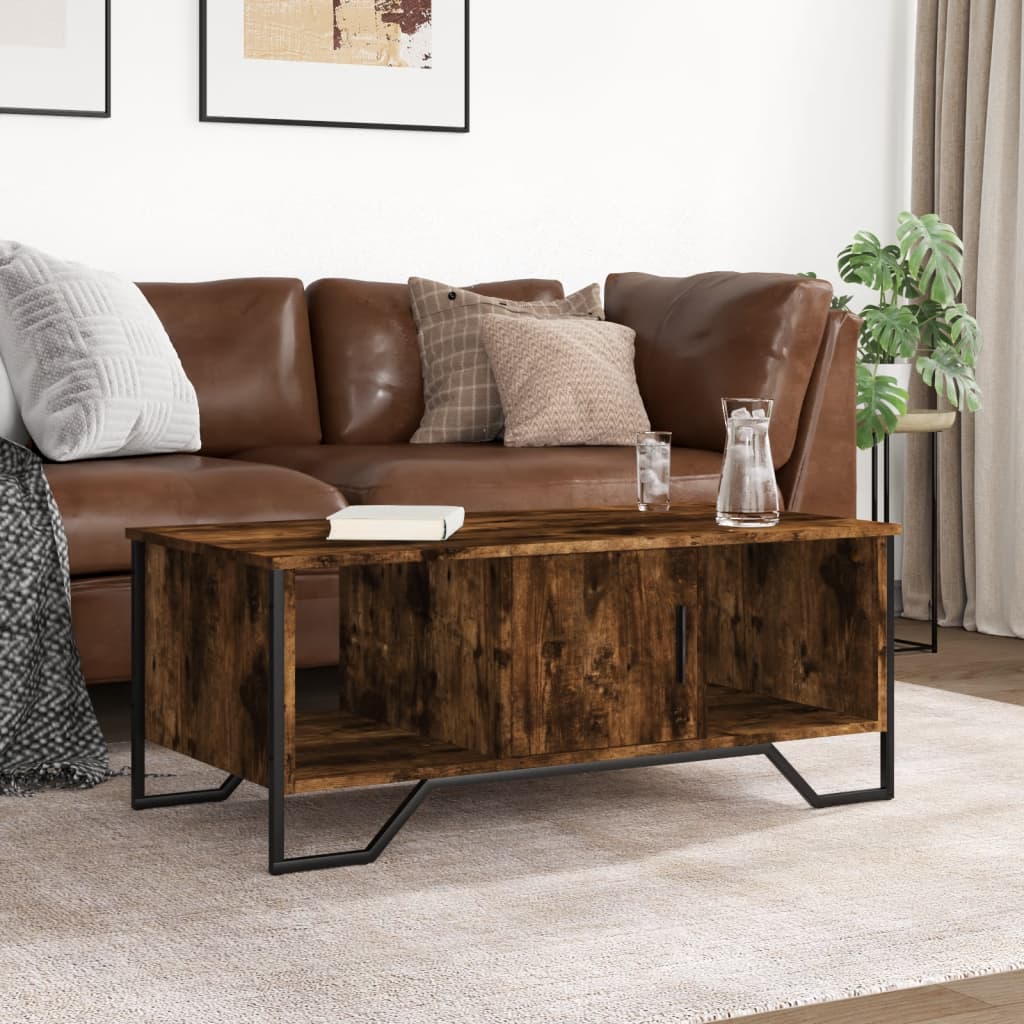 Coffee Table Smoked Oak 100x51x40 cm Engineered Wood