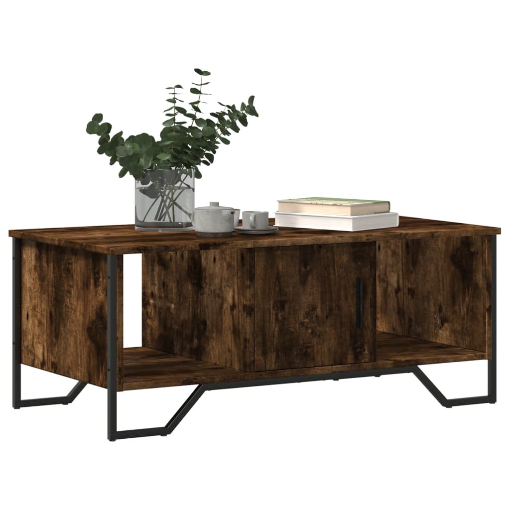 Coffee Table Smoked Oak 100x51x40 cm Engineered Wood