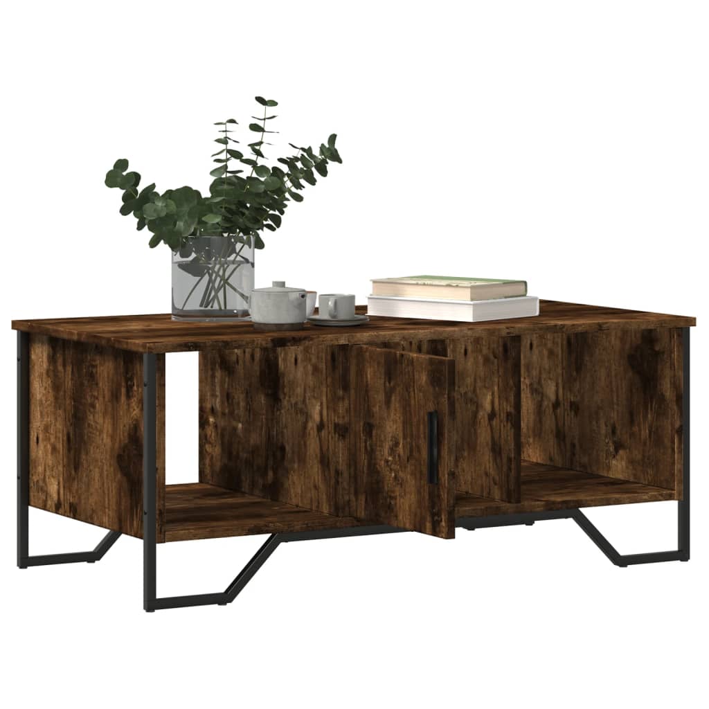 Coffee Table Smoked Oak 100x51x40 cm Engineered Wood