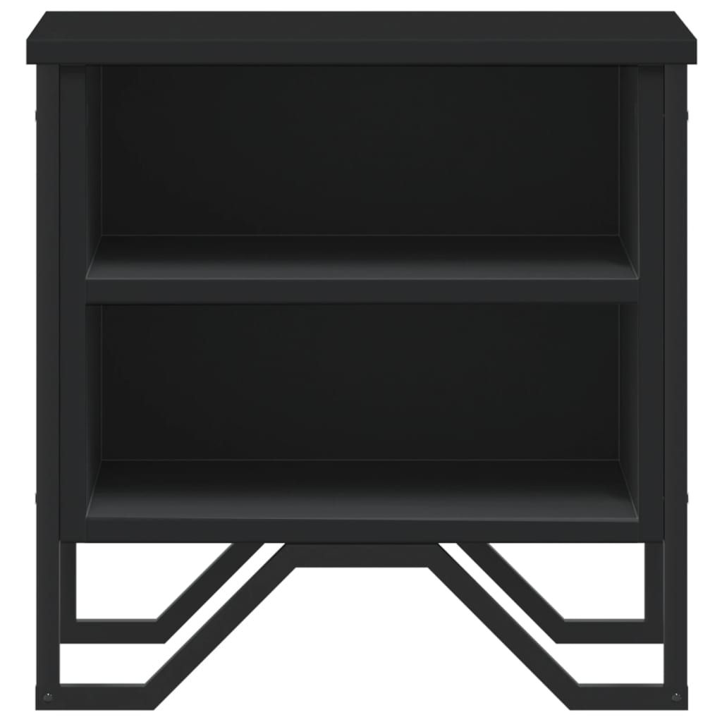 Set of 2 Black Engineered Wood Bedside Cabinets 40x30x40 cm