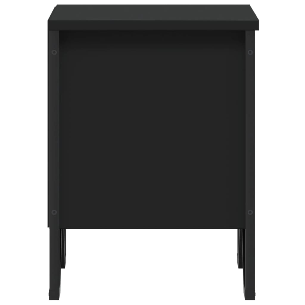 Set of 2 Black Engineered Wood Bedside Cabinets 40x30x40 cm