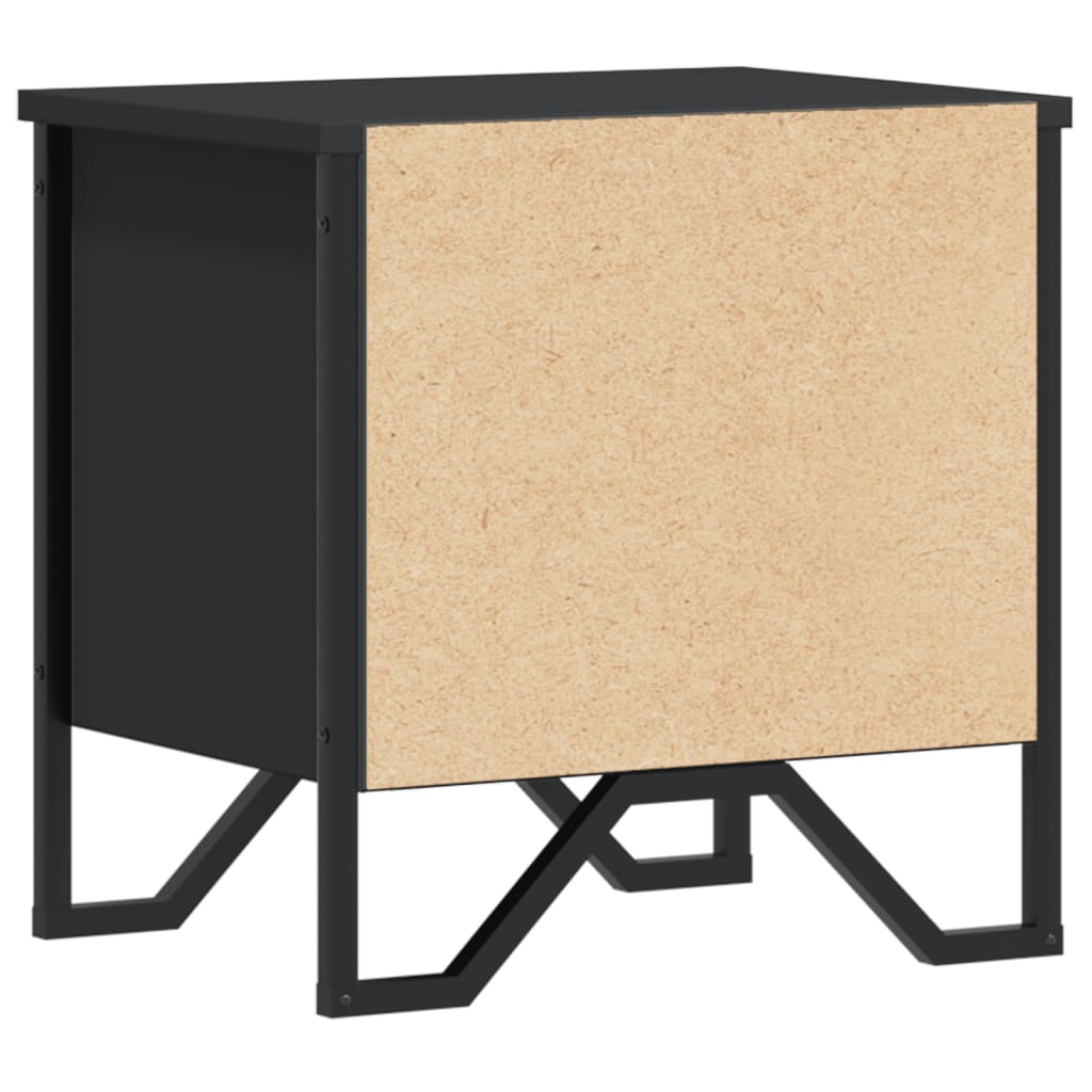 Set of 2 Black Engineered Wood Bedside Cabinets 40x30x40 cm