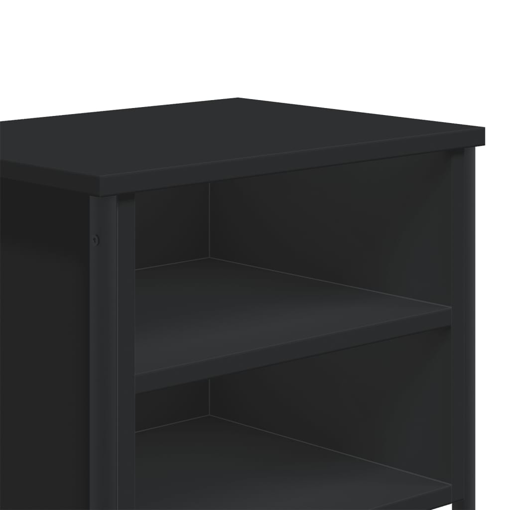 Set of 2 Black Engineered Wood Bedside Cabinets 40x30x40 cm