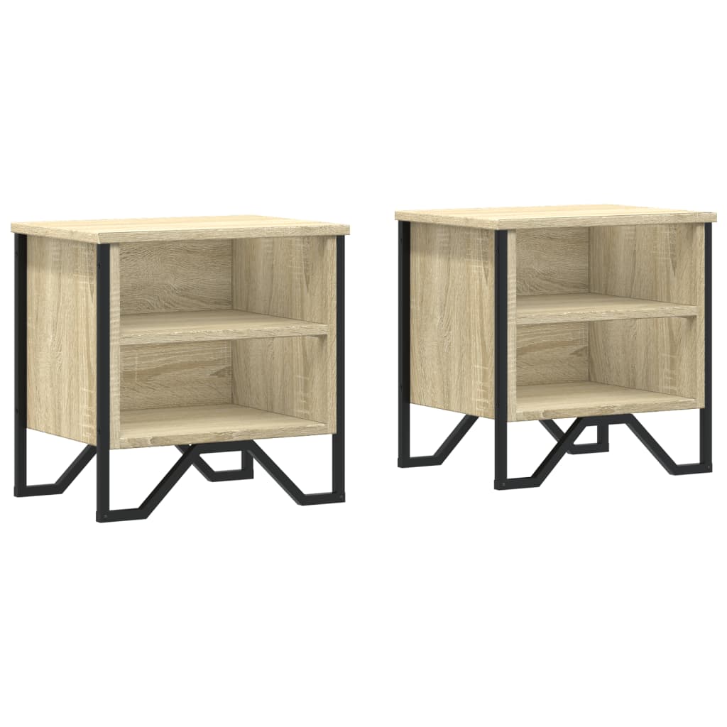 Sonoma Oak Bedside Cabinets (2 Pcs) - 40x30x40 cm Engineered Wood