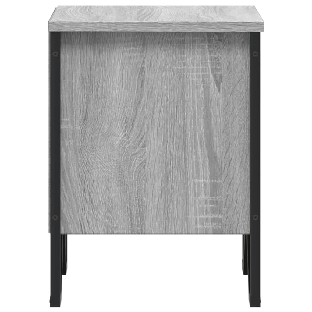 Set of 2 Grey Sonoma Bedside Cabinets - 40x30x40 cm Engineered Wood