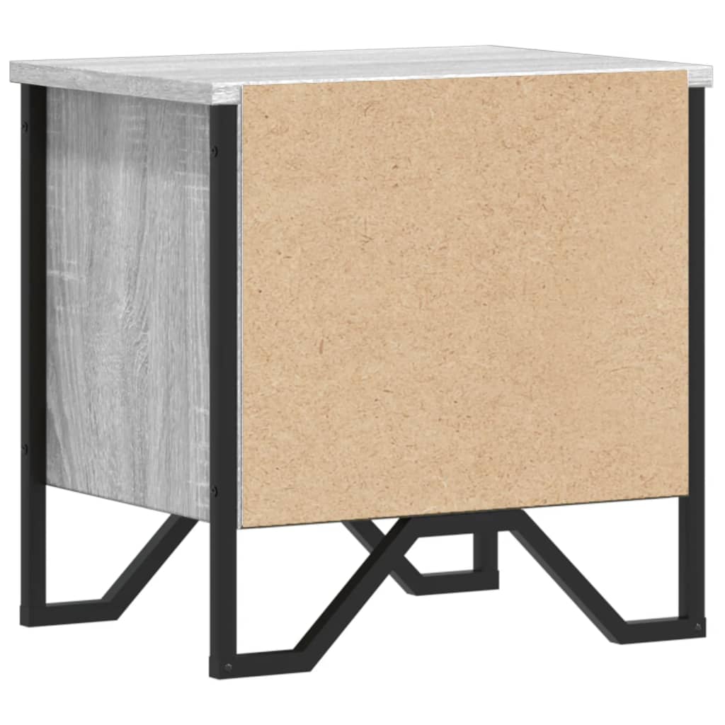 Set of 2 Grey Sonoma Bedside Cabinets - 40x30x40 cm Engineered Wood