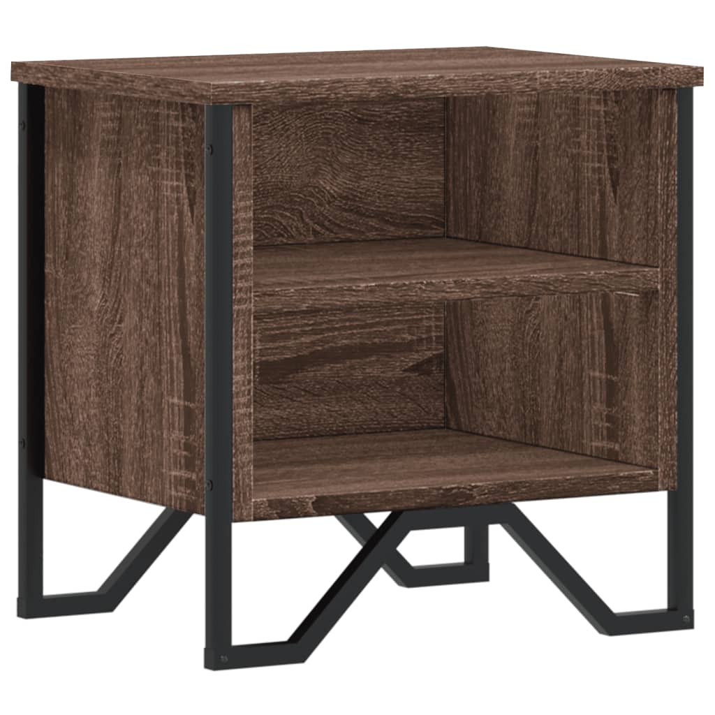 Brown Oak Bedside Cabinet 40x30x40 cm - Engineered Wood Elegance