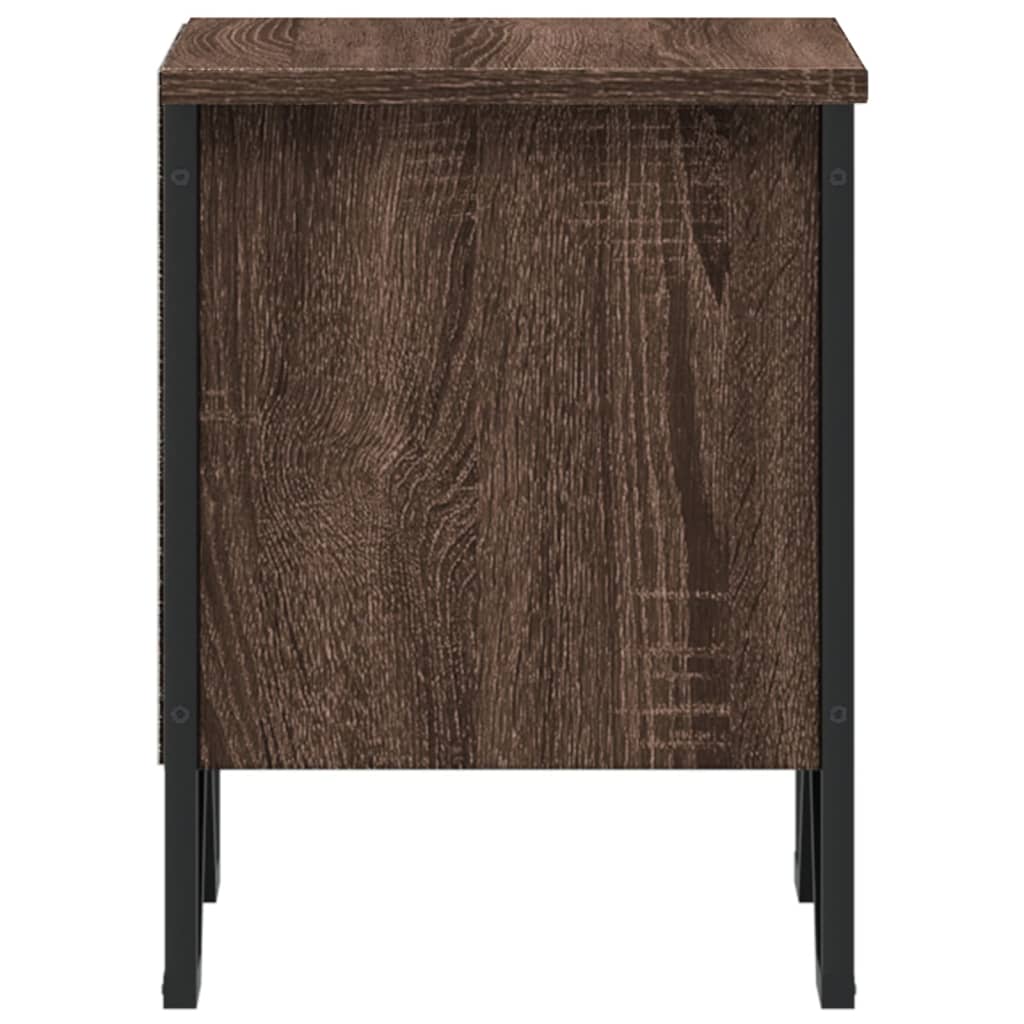Brown Oak Bedside Cabinet 40x30x40 cm - Engineered Wood Elegance