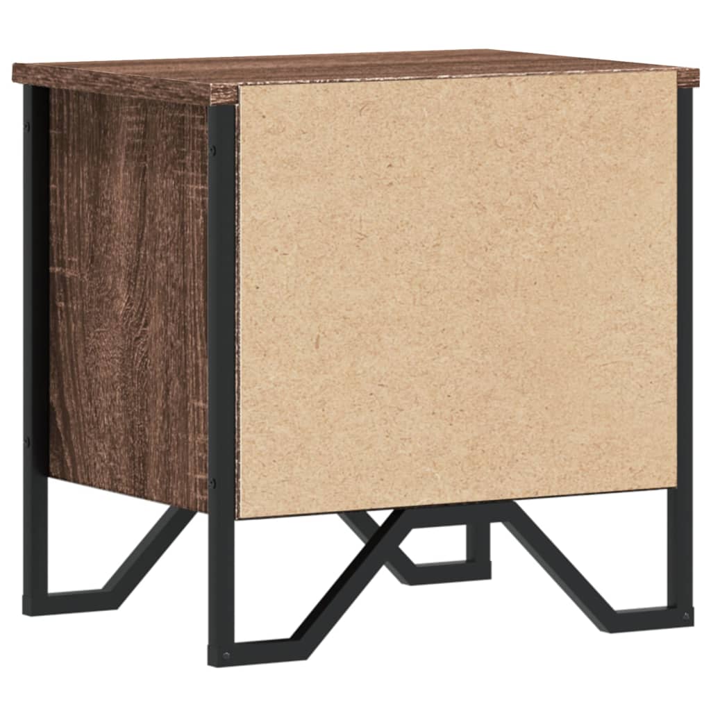 Brown Oak Bedside Cabinet 40x30x40 cm - Engineered Wood Elegance