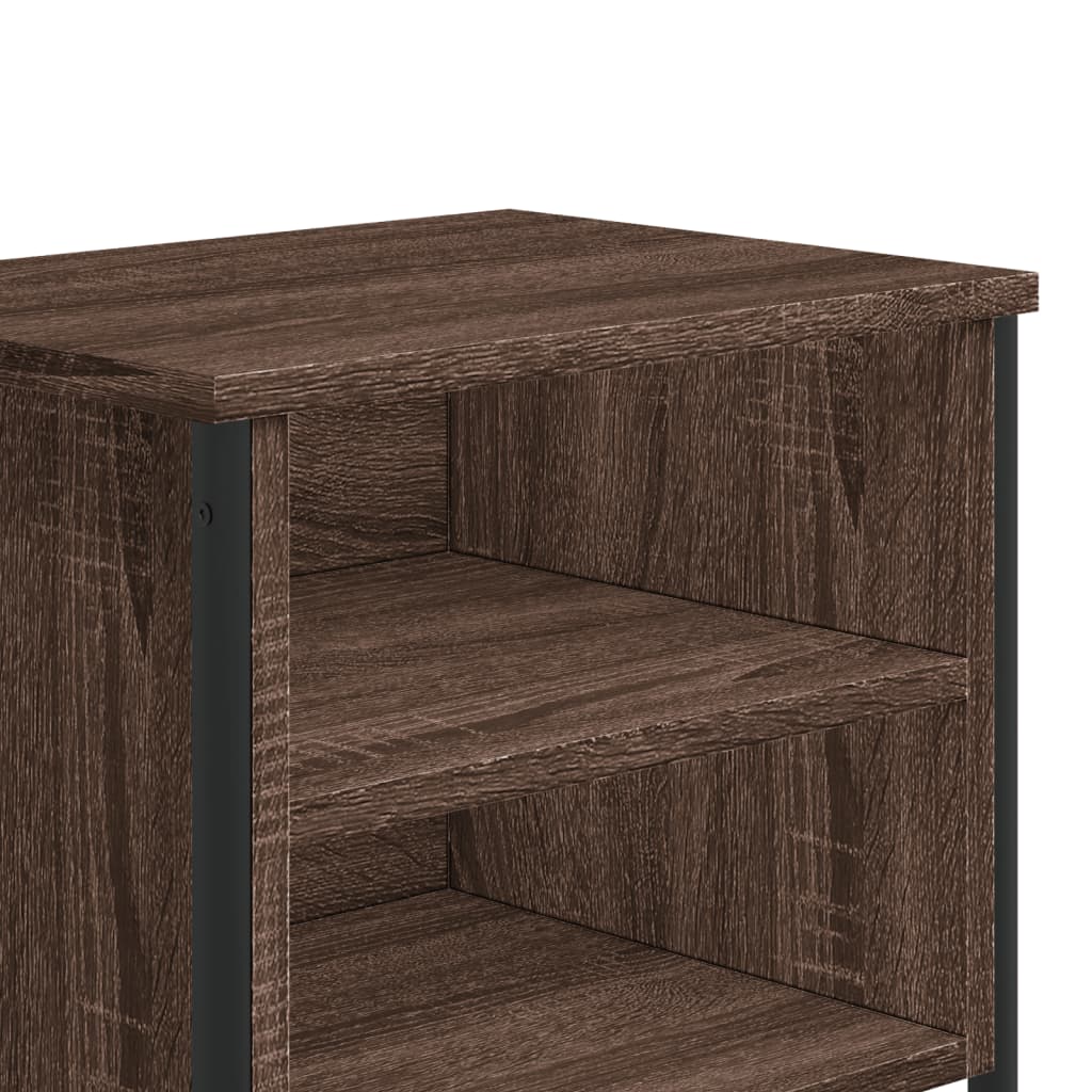 Brown Oak Bedside Cabinet 40x30x40 cm - Engineered Wood Elegance