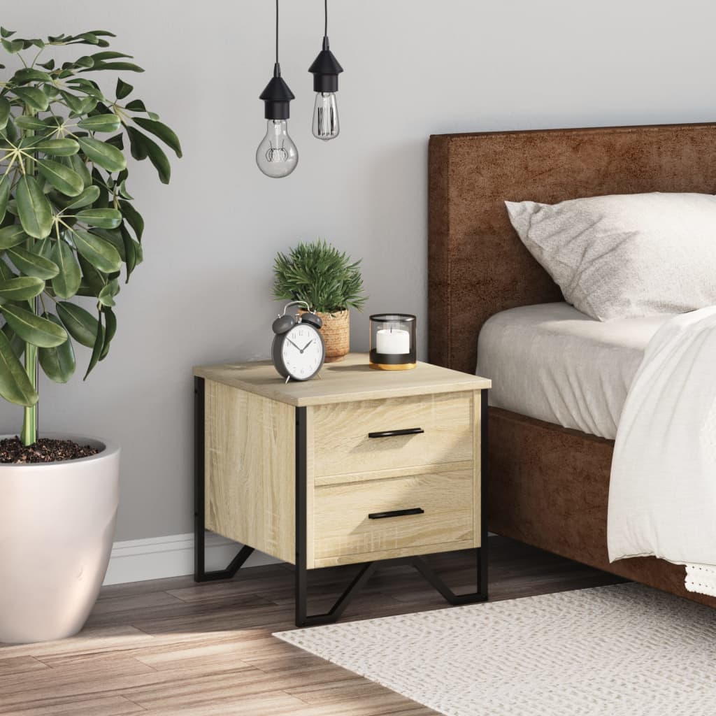 Sonoma Oak Bedside Cabinet 40x41x40 cm - Engineered Wood