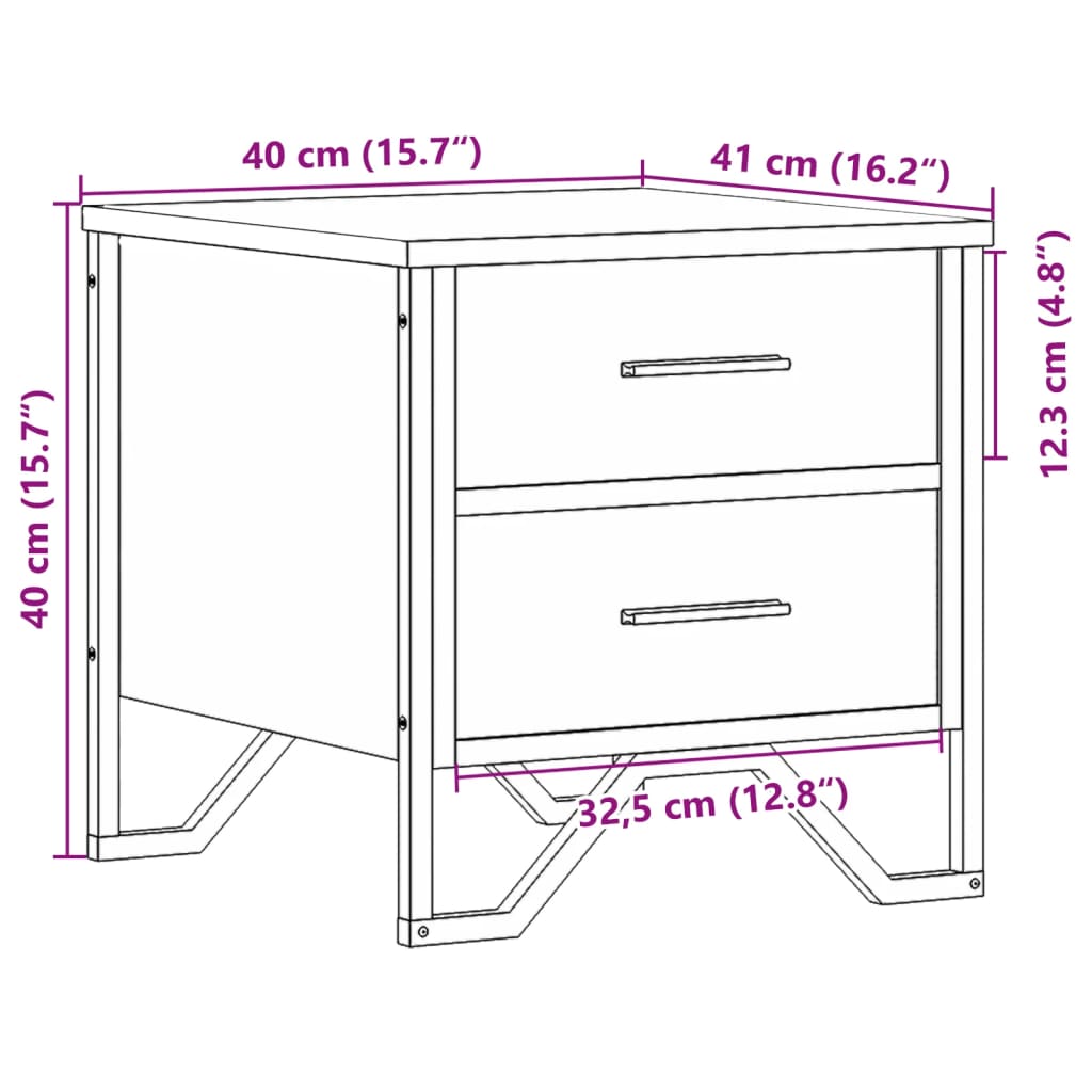 Sonoma Oak Bedside Cabinet 40x41x40 cm - Engineered Wood