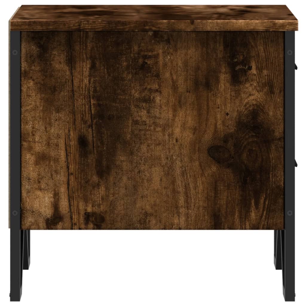 Smoked Oak Bedside Cabinet 40x41x40 cm - Engineered Wood