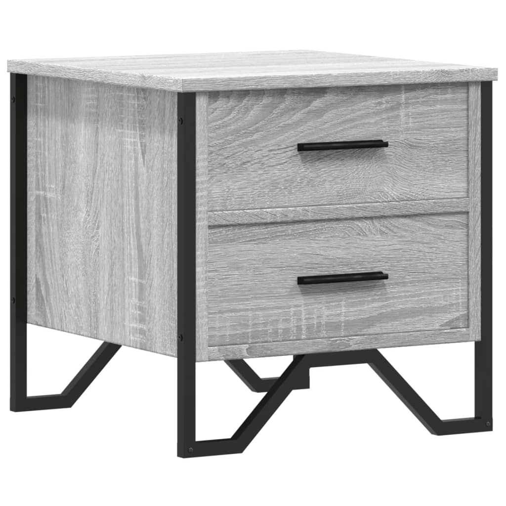Grey Sonoma Engineered Wood Bedside Cabinet 40x41x40 cm