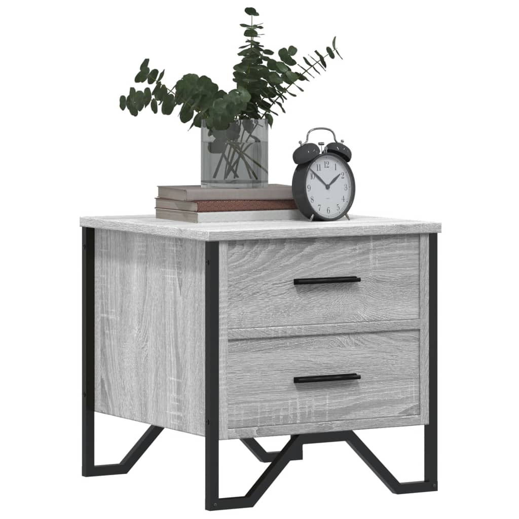 Grey Sonoma Engineered Wood Bedside Cabinet 40x41x40 cm