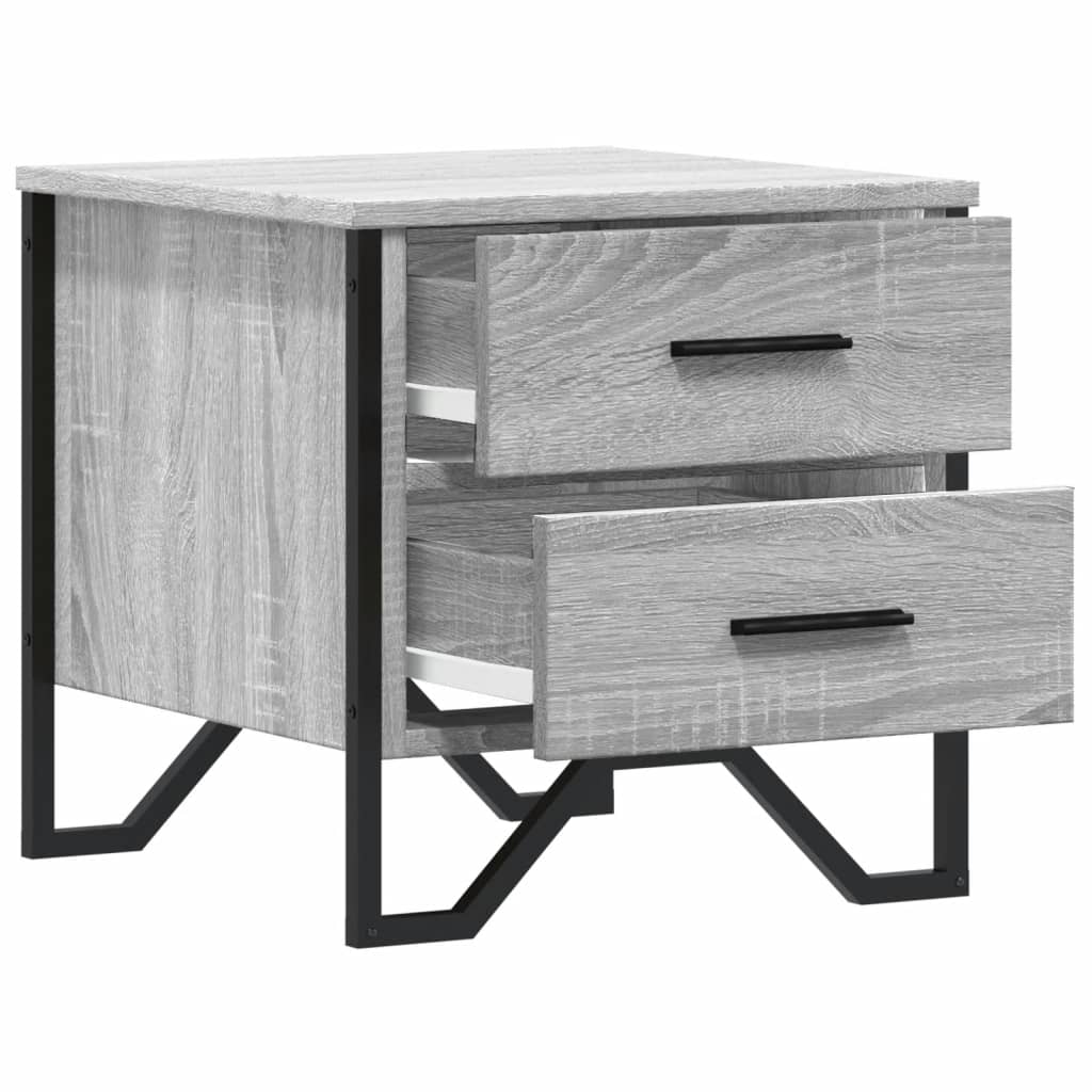Grey Sonoma Engineered Wood Bedside Cabinet 40x41x40 cm