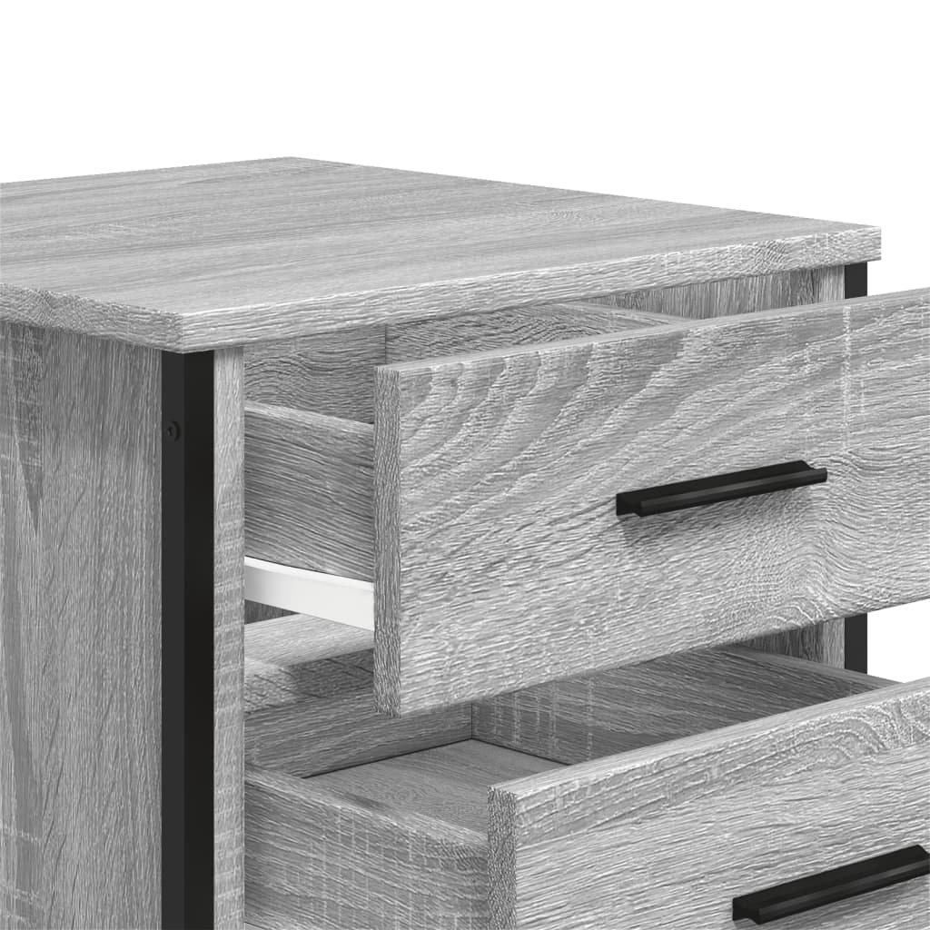 Grey Sonoma Engineered Wood Bedside Cabinet 40x41x40 cm