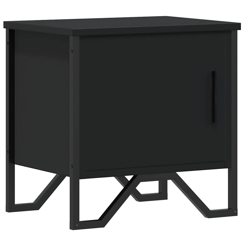 Black Engineered Wood Bedside Cabinet 40x30x40 cm