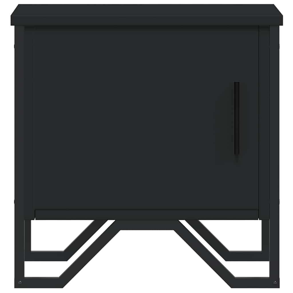 Black Engineered Wood Bedside Cabinet 40x30x40 cm