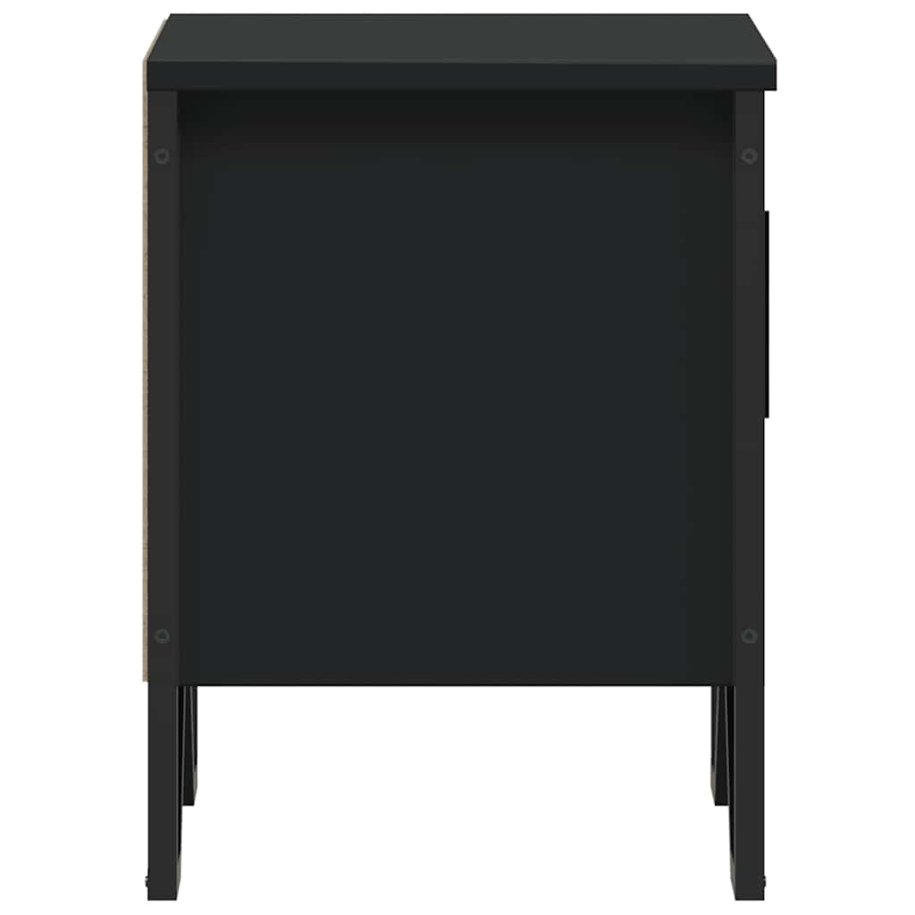 Black Engineered Wood Bedside Cabinet 40x30x40 cm