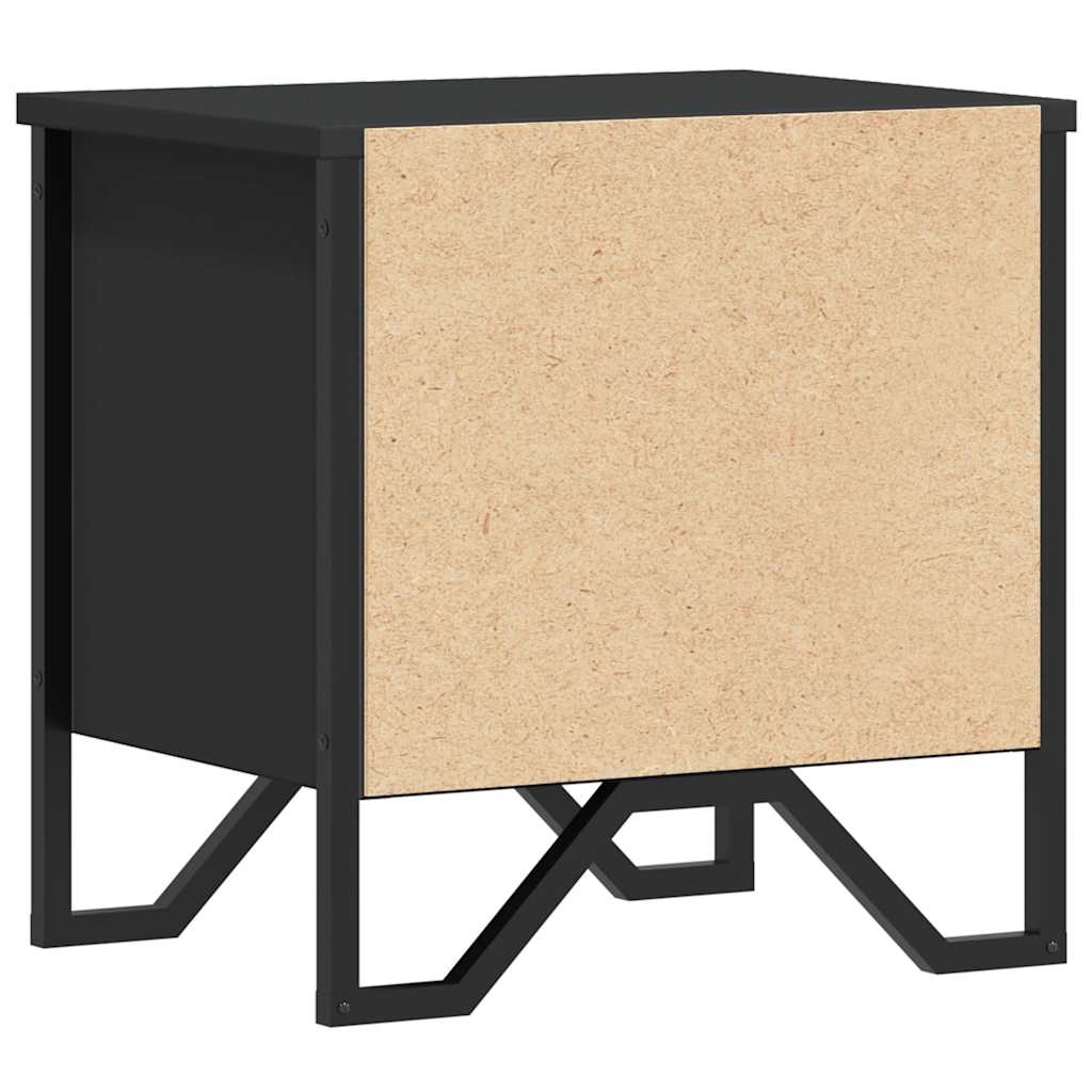 Black Engineered Wood Bedside Cabinet 40x30x40 cm