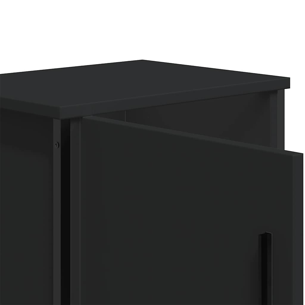 Black Engineered Wood Bedside Cabinet 40x30x40 cm