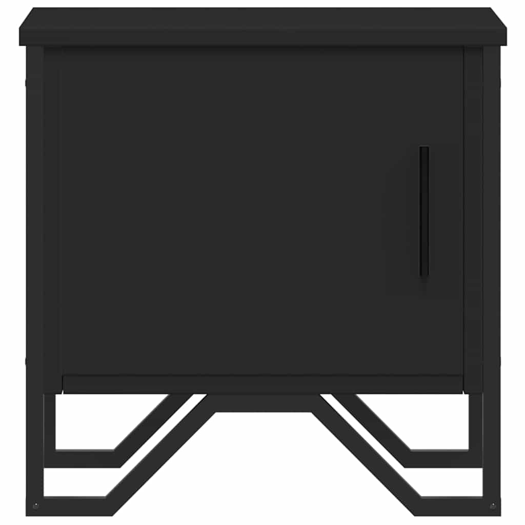 Black Engineered Wood Bedside Cabinets Set of 2 - 40x30x40 cm