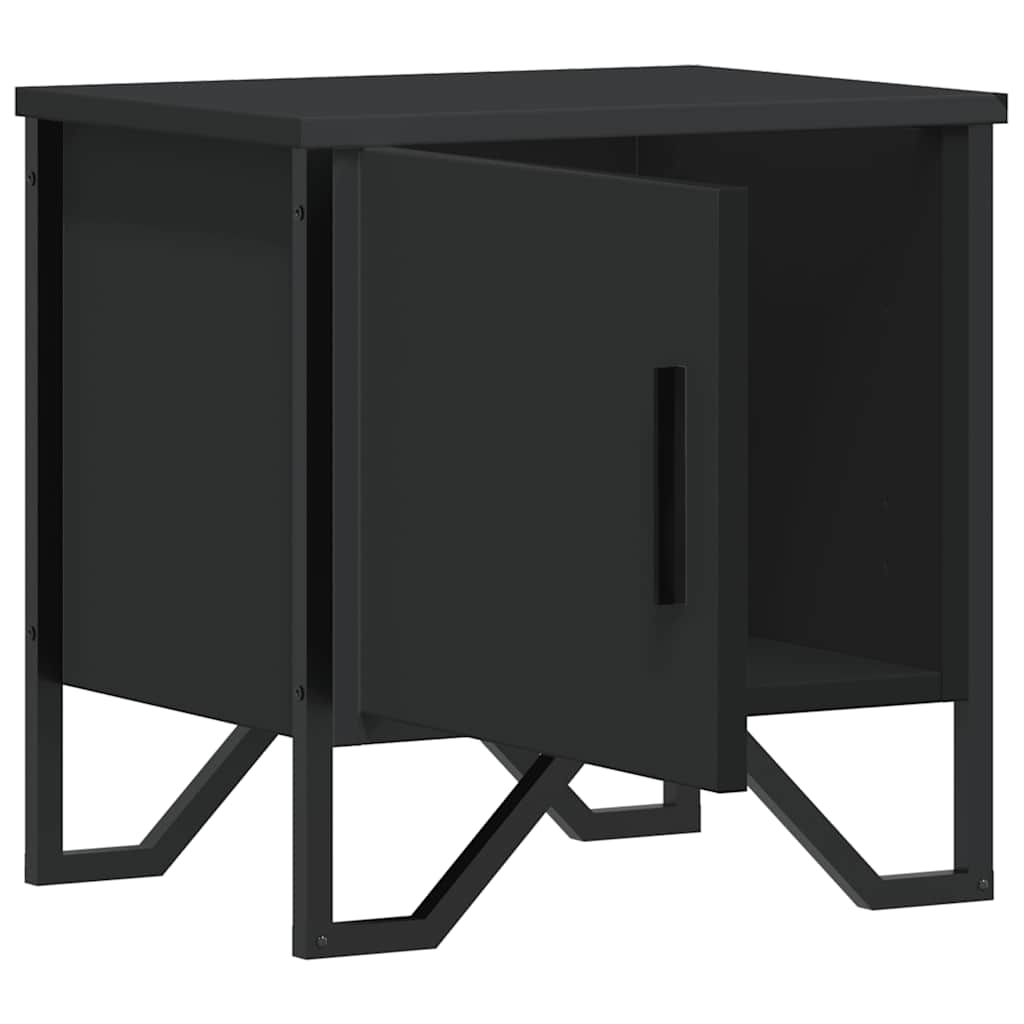 Black Engineered Wood Bedside Cabinets Set of 2 - 40x30x40 cm