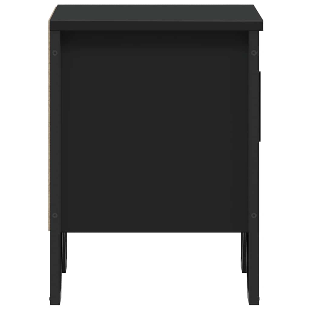 Black Engineered Wood Bedside Cabinets Set of 2 - 40x30x40 cm