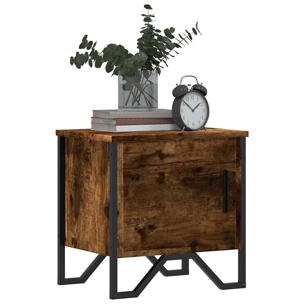 Smoked Oak Bedside Cabinet 40x30x40 cm - Modern Engineered Wood