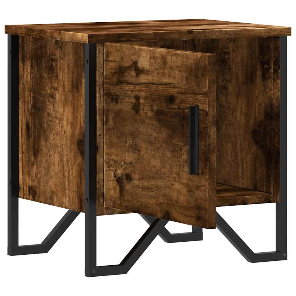 Smoked Oak Bedside Cabinet 40x30x40 cm - Modern Engineered Wood