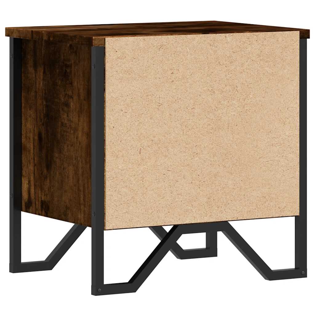 Smoked Oak Bedside Cabinet 40x30x40 cm - Modern Engineered Wood